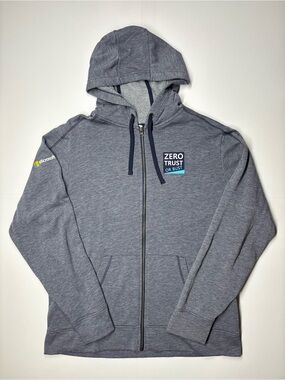 Sport-Tek Men's Full Zip Hooded Fleece Hoodie w/ Pockets Gray XL Zero Trust